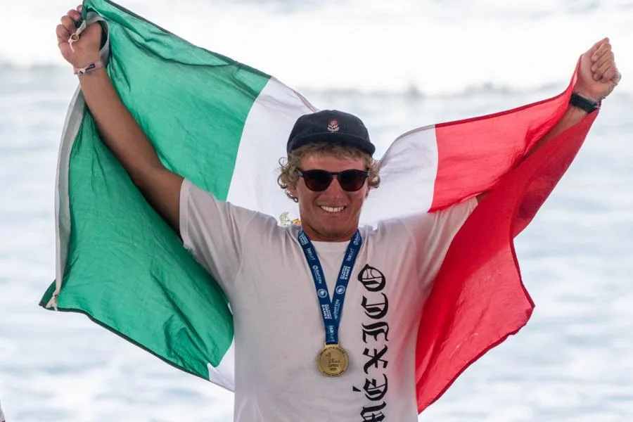 Alan Cleland, Jr. is surfing for Mexico in the 2024 Paris Olympic Games