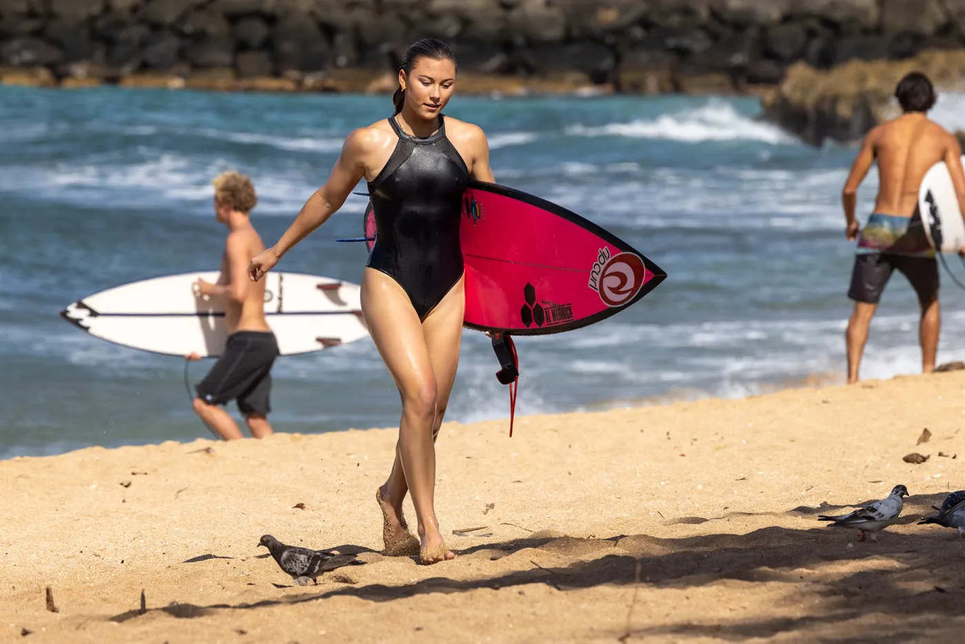 San Diego Surfer Alyssa Spencer STOKED after surf session.
